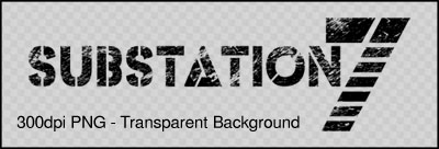 SubStation 7 Black Logo - 300dpi PNG, Transparent Background