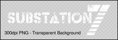 SubStation 7 White Logo - 300dpi PNG, Transparent Background